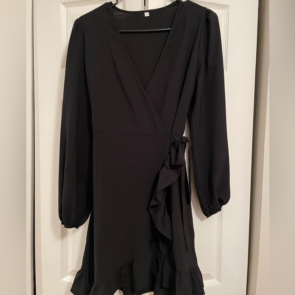 Long sleeve wrap dress